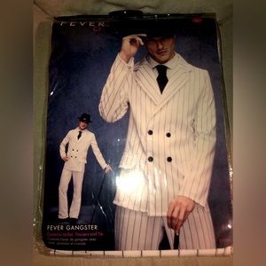 Fever White Pinstripe Double-Breasted Men’s Suit Costume